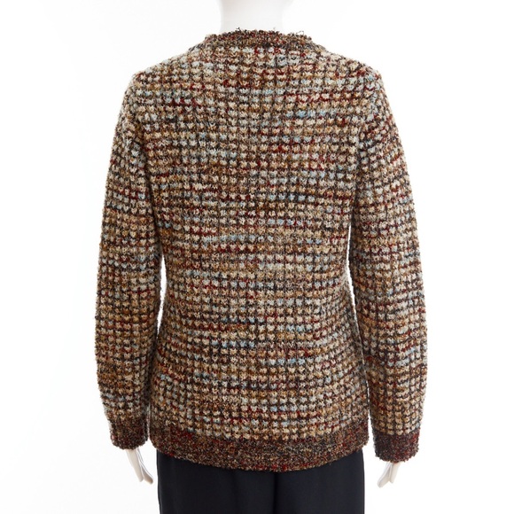 70’s boucle sweater with wooden buttons - Picture 6 of 7